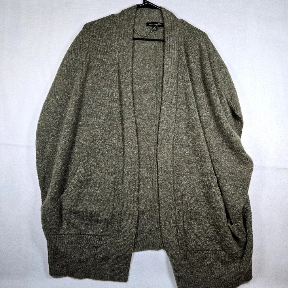 Banana Republic Womens Sweater XS/S Sleeveless Cocoon 3rd Pie‎ Cardigan Moss